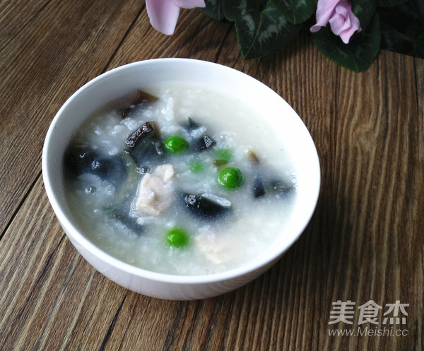 豌豆瘦肉粥成品图