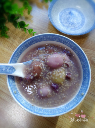 小米紫薯圆子粥的做法