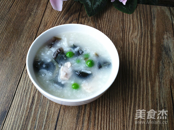 豌豆瘦肉粥成品图