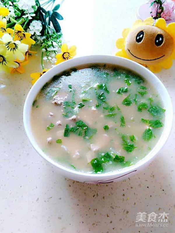 猪肝瘦肉青菜粥成品图