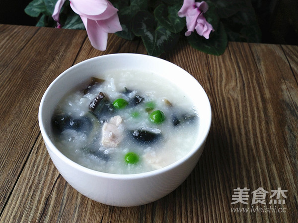 豌豆瘦肉粥成品图