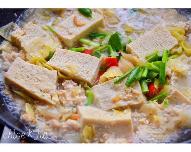 炖菜系 | 肉末冬菜炖冻豆腐的做法
