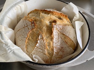 外脆内软不用揉面的乡村面包的做法 步骤12