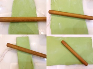 一次发酵的-艾草汁刀切小清新馒头‼️擀面杖法的做法 步骤6